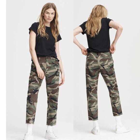 Rag & Bone Women's Buckley Camo Camouflage Green Chino Cropped Pants Size 27 - Picture 10 of 10